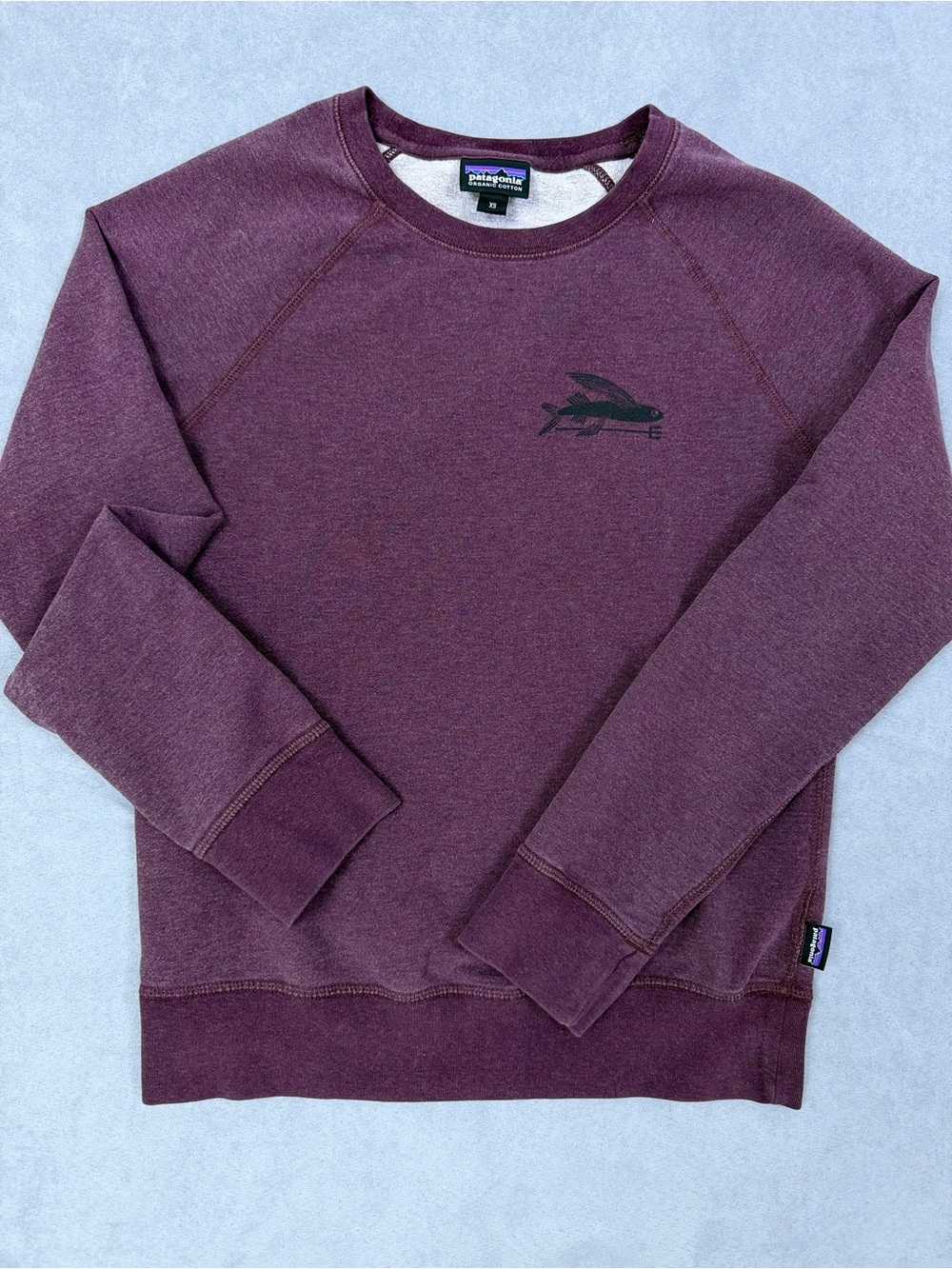 Patagonia Flying Fish Midweight Crew Sweatshirt Burgundy